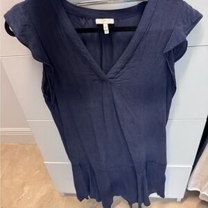 Joie Blue Ruffled Cap Sleeve dress